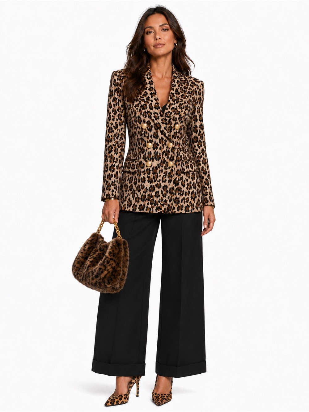 LN Bloomingdale's Vintage SZ 14 Brown/Black/Beige Animal Print 100% Silk Blazer